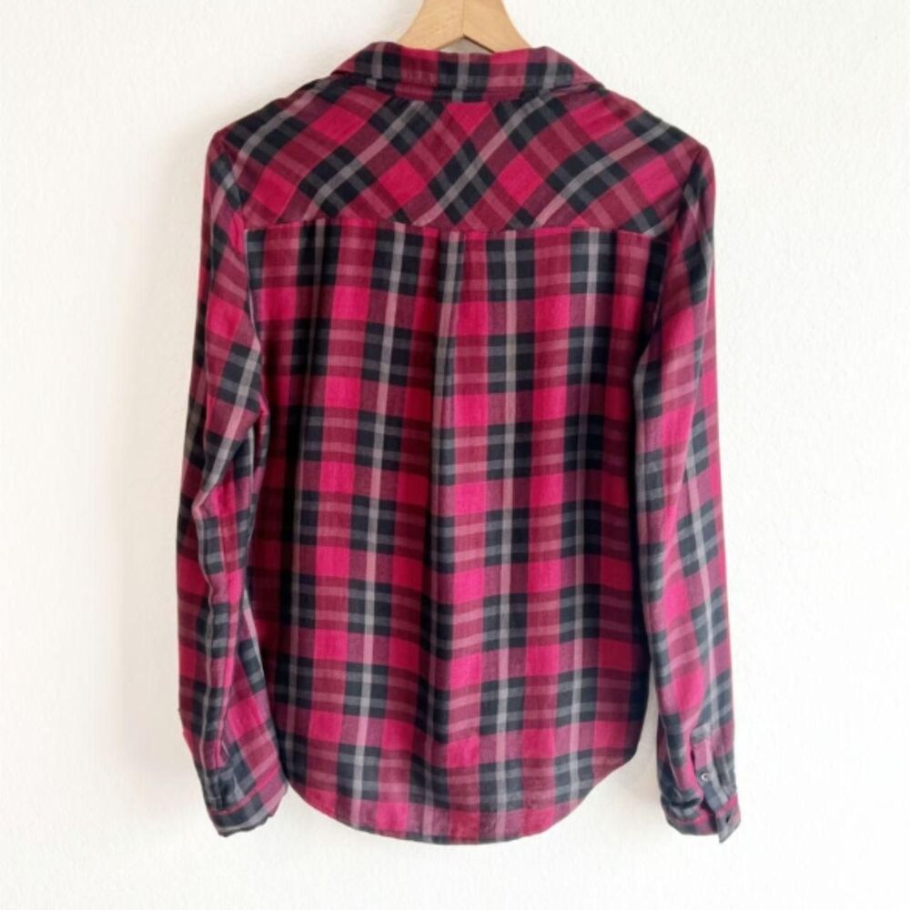 Paige Women's Black and Burgundy Shirt Size Large - Picture 2 of 8